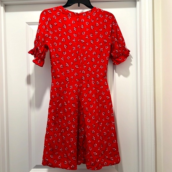 Madewell ‘Little Lillies’ Silk Ruffle-Sleeve Button-Front Dress - Picture 3 of 13